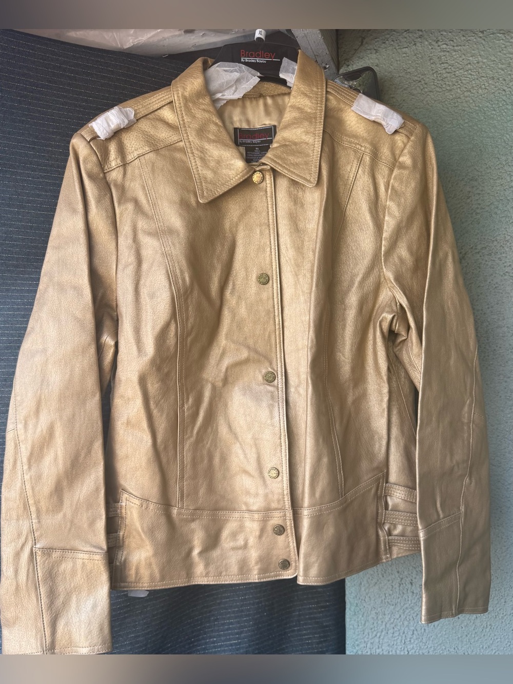 Bradley Metallic Gold Leather Jacket